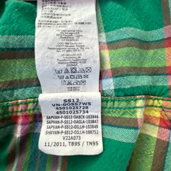 Vans green plaid button-up shirt men size large - Casual Streetwear Skate - Picture 11 of 11
